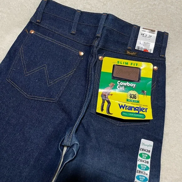 wrangler vintage 90s cowboy cut 936 slim fit denim jean - Picture 3 of 11